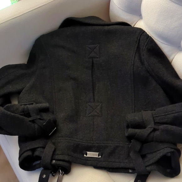 Burberry Brit wool charcoal motorcycle jacket in a XL - Picture 9 of 11